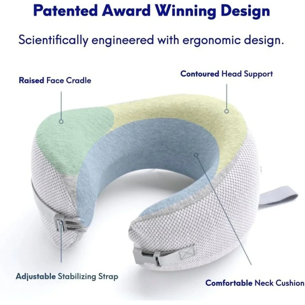 C CUSHION‎ LAB Ergonomic Travel Neck Pillow Gray Medium Airplane